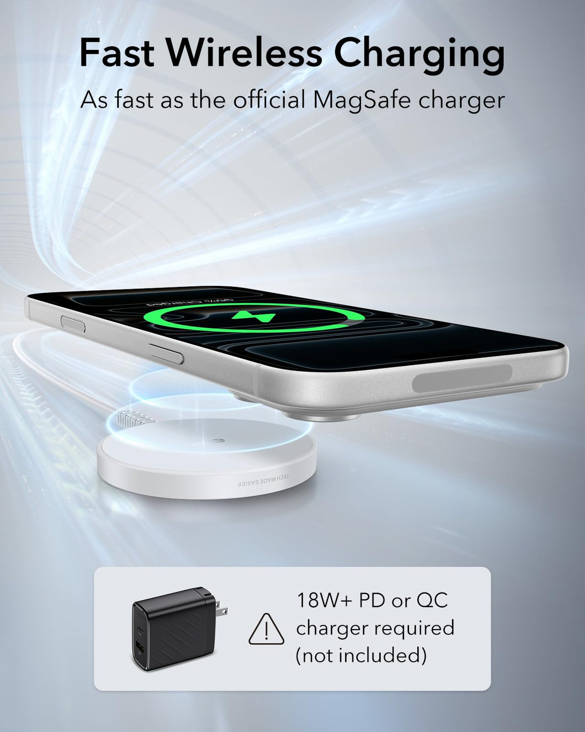 ESR Wireless Phone Charger Duo Fast Charging Pad White NEW