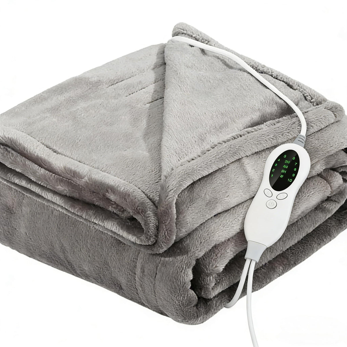 Electric Heated Throw Blanket Grey 140x80cm Cozy Soft Flannel DEMO