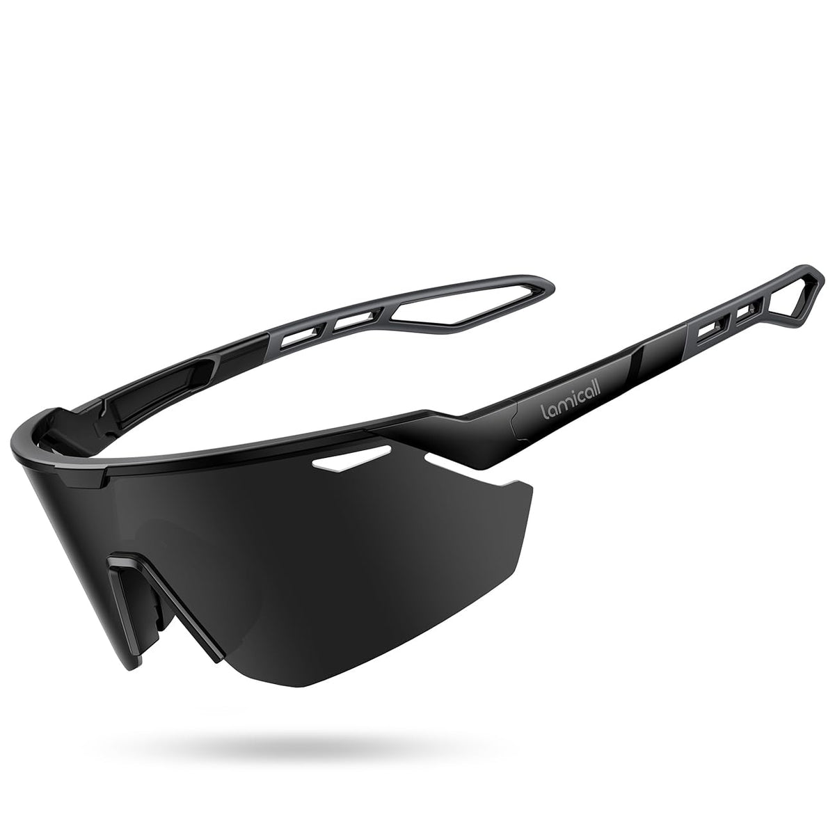 Lamicall Polarized Glasses Sports Sunglasses UV400 Protection Black One Size NEW