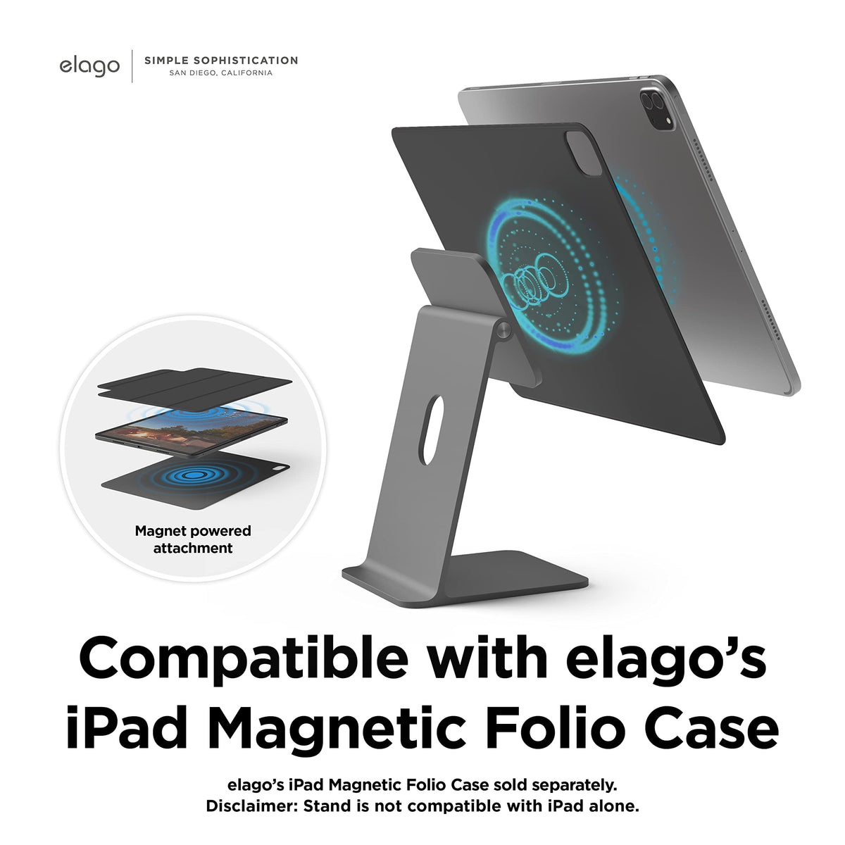 elago Premium Stands Magnetic iPad Pro Stand - Dark Grey NEW
