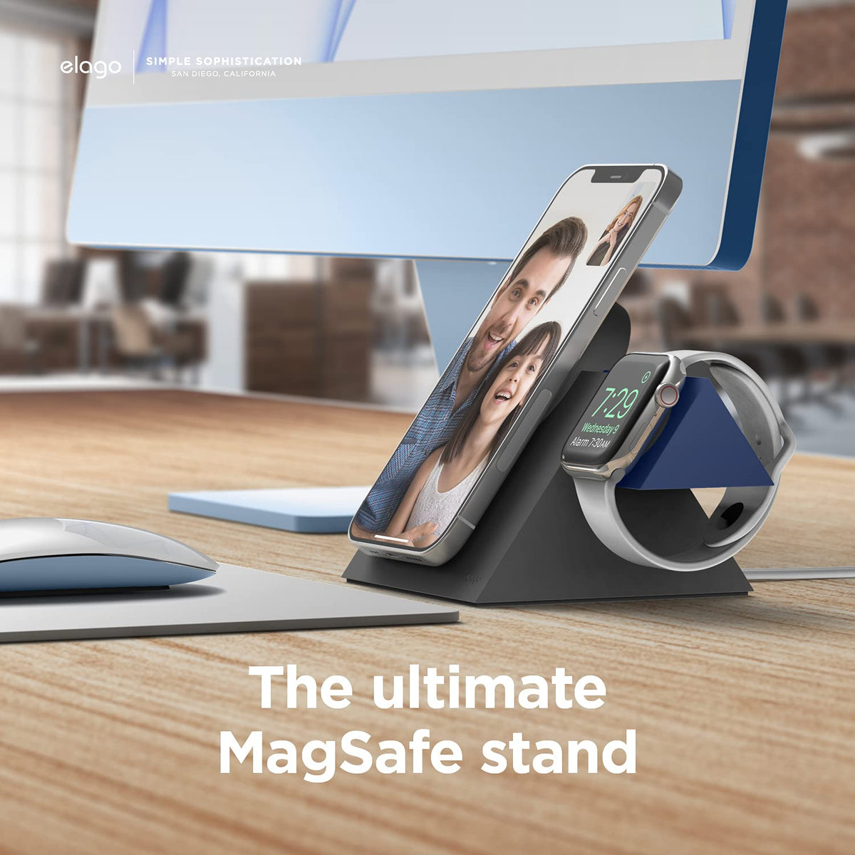 elago MS5 MagSafe Induction Charging Station Dark Grey Jean Indigo DEMO
