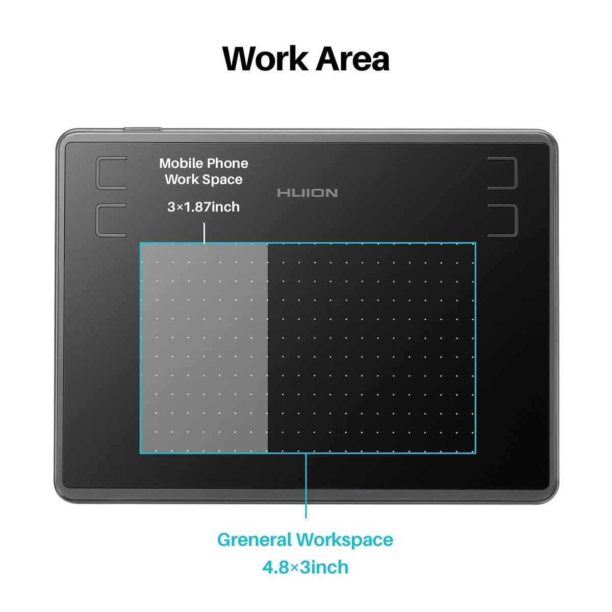 Huion Inspiroy H430P Black Graphic Tablet - Professional Pen Display DEMO