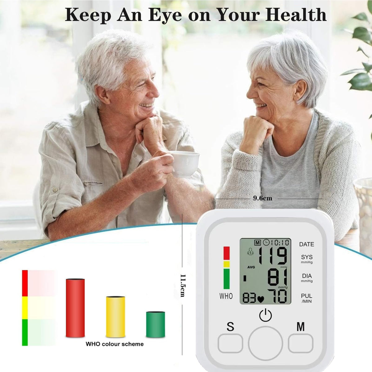 Upper Arm Blood Pressure Monitor Portable Electronic White DEMO