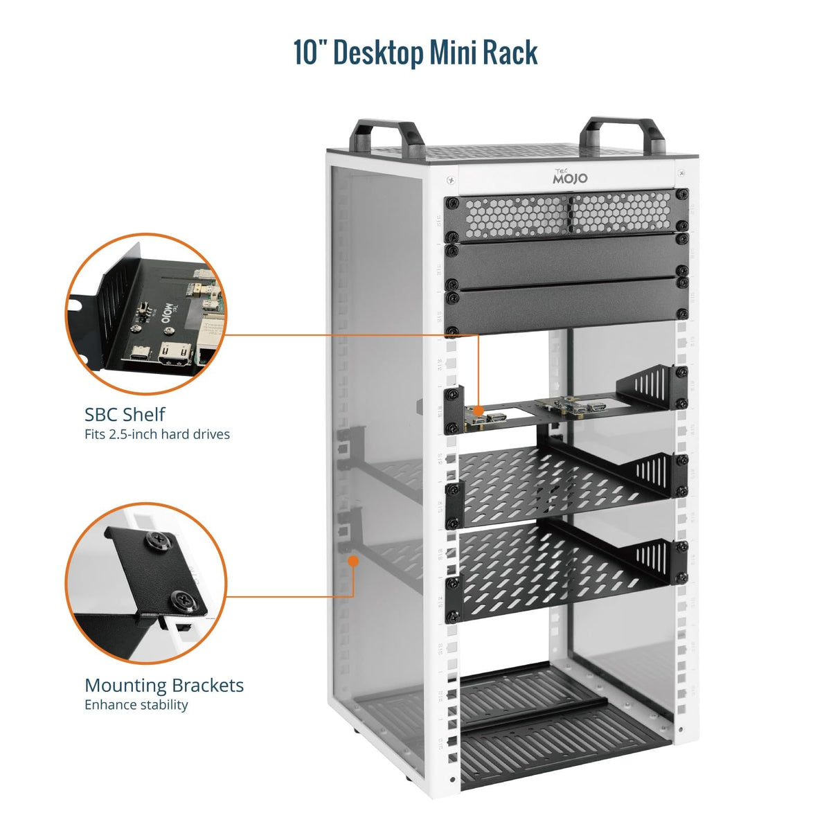 Tecmojo 12U Server Rack 10 Inch Wide Desktop Networking White NEW