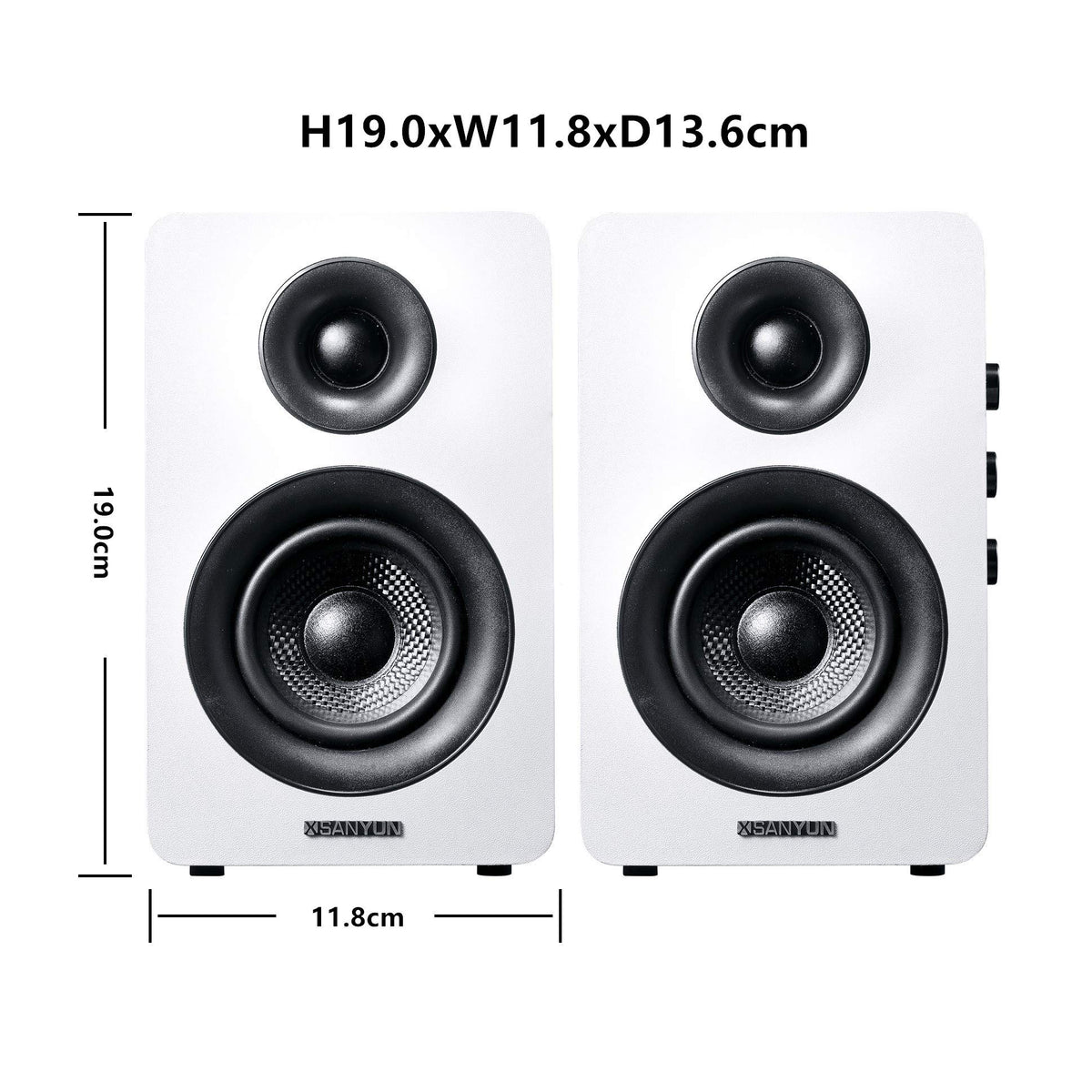 Sanyun SW208 Active Bluetooth Bookshelf Speakers 24bit DAC White NEW