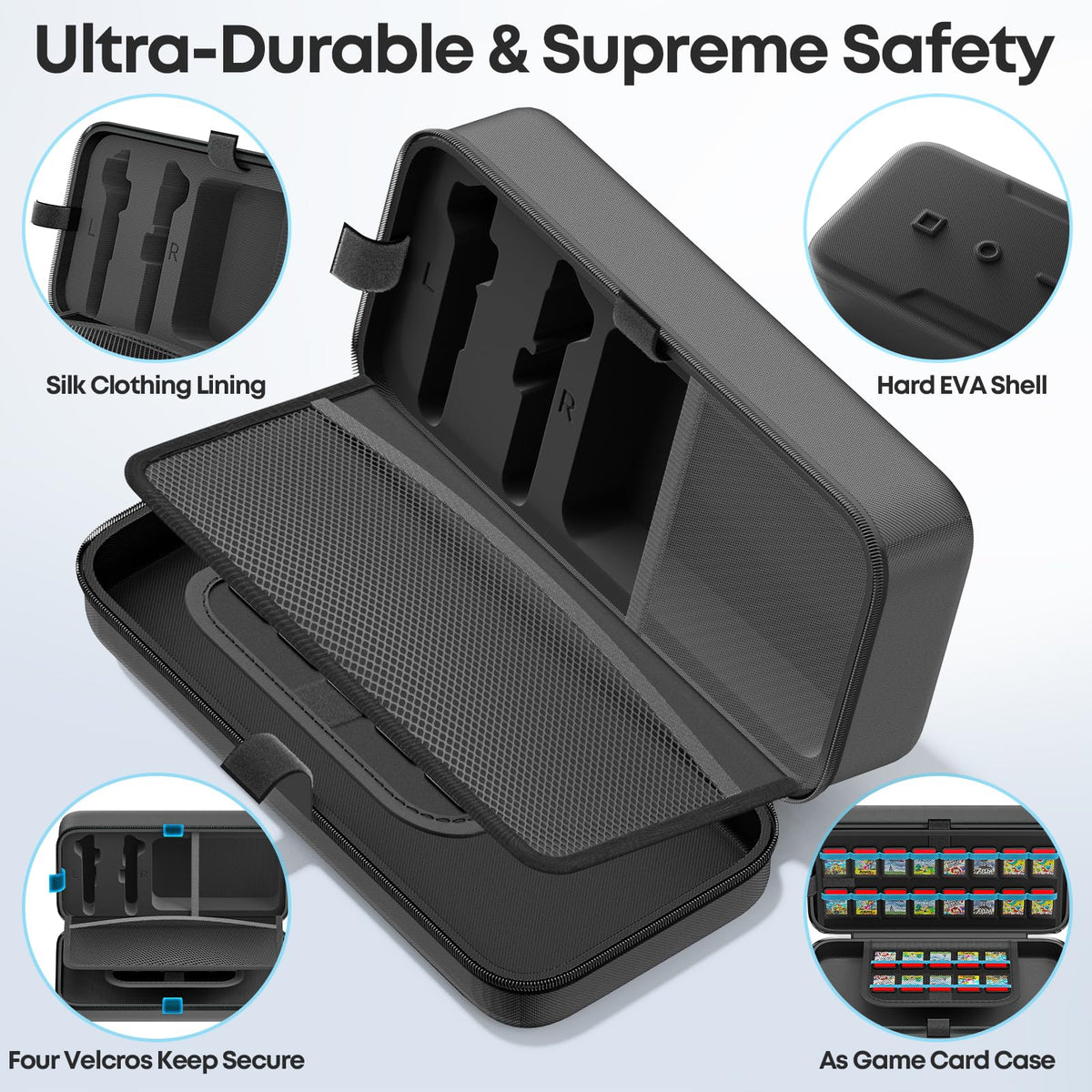 OIVO Nintendo Switch Hard Shell Protective Storage Case - Black NEW