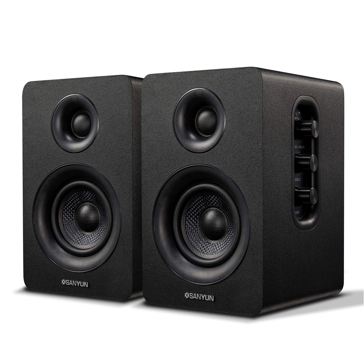 Sanyun SW208 Active Bluetooth Bookshelf Speakers for PC - Black NEW