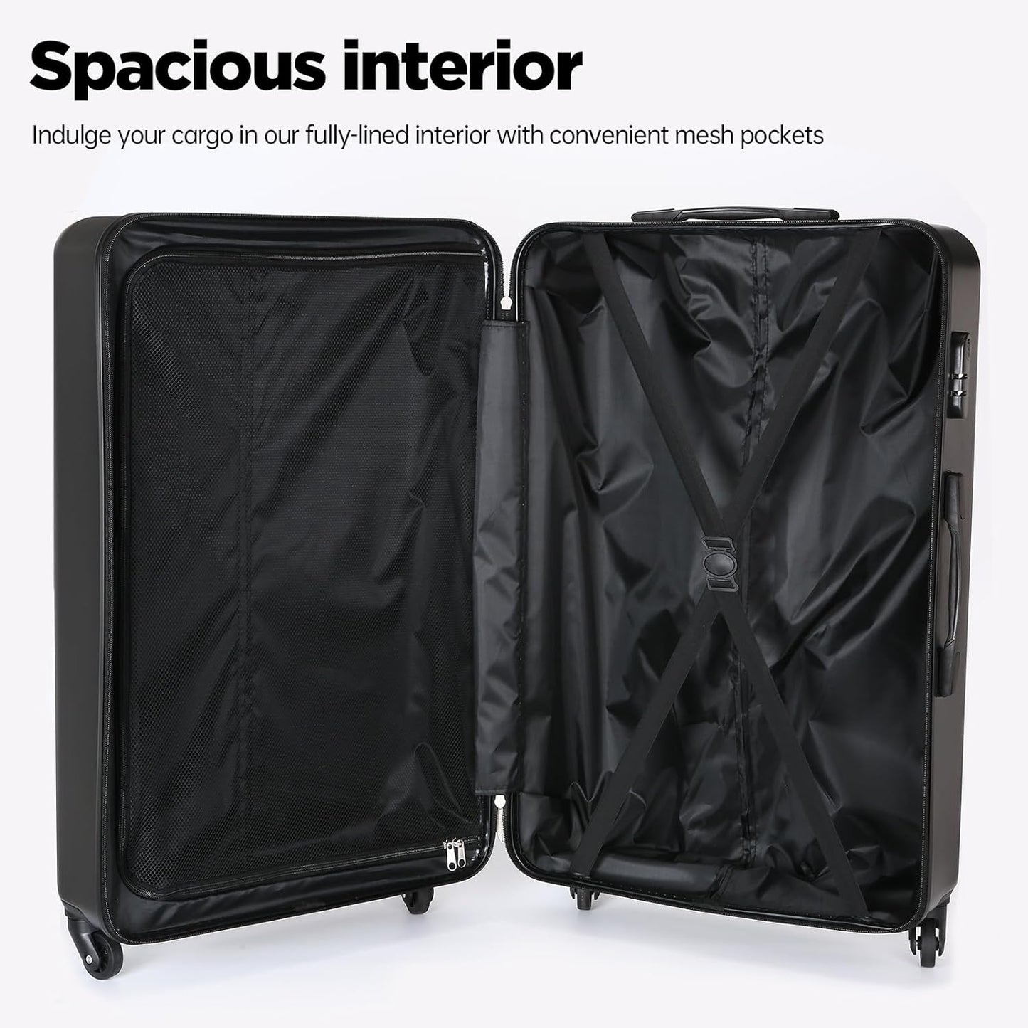 Syekcl 3-Piece Spinner Luggage Set Durable Lightweight Stylish 20/24/28 NEW
