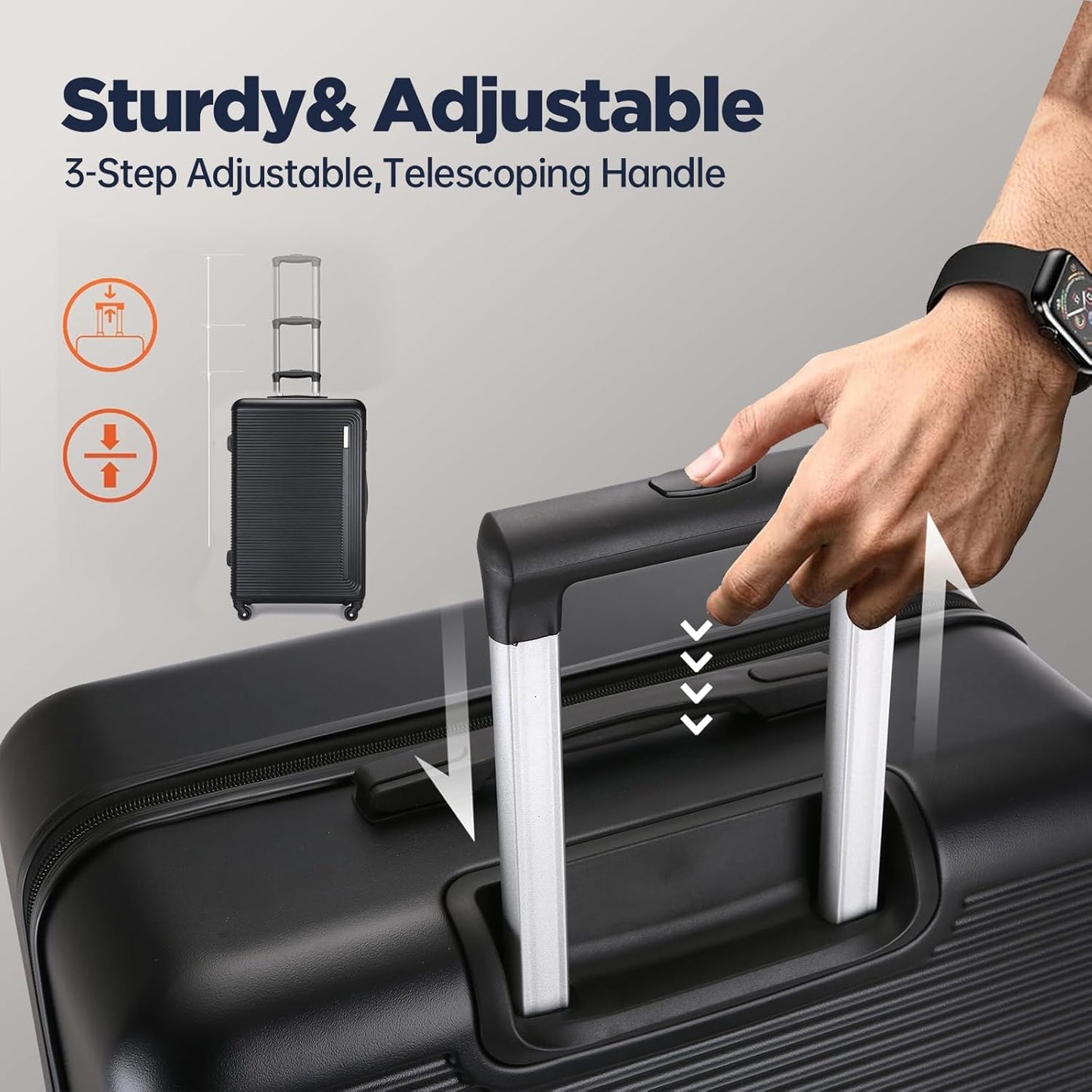 Syekcl 3-Piece Spinner Luggage Set Durable Lightweight Stylish 20/24/28 NEW