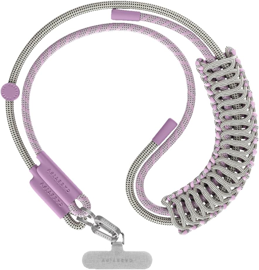 CASETiFY Braided Rope Cross Body Strap in Lilac/Sage, 8mm Size - Stylish NEW