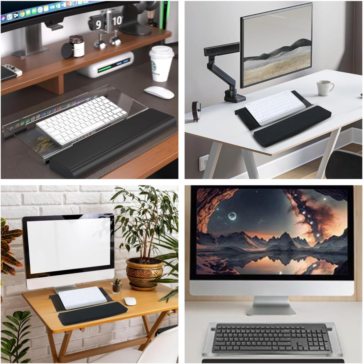 Ergonomic Keyboard Wrist Rest Stand Anti-Slip Grip Home Office Black NEW