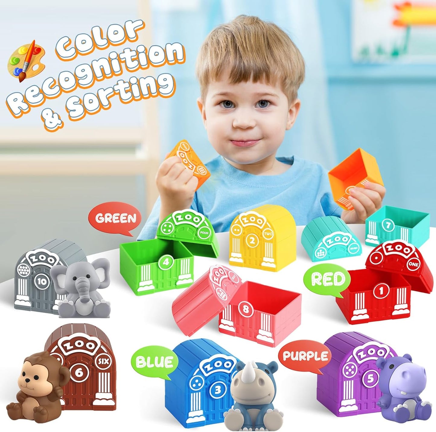 20-Piece Safari Animal Learning Toys Multicoloured Toddler Educational Set NEW