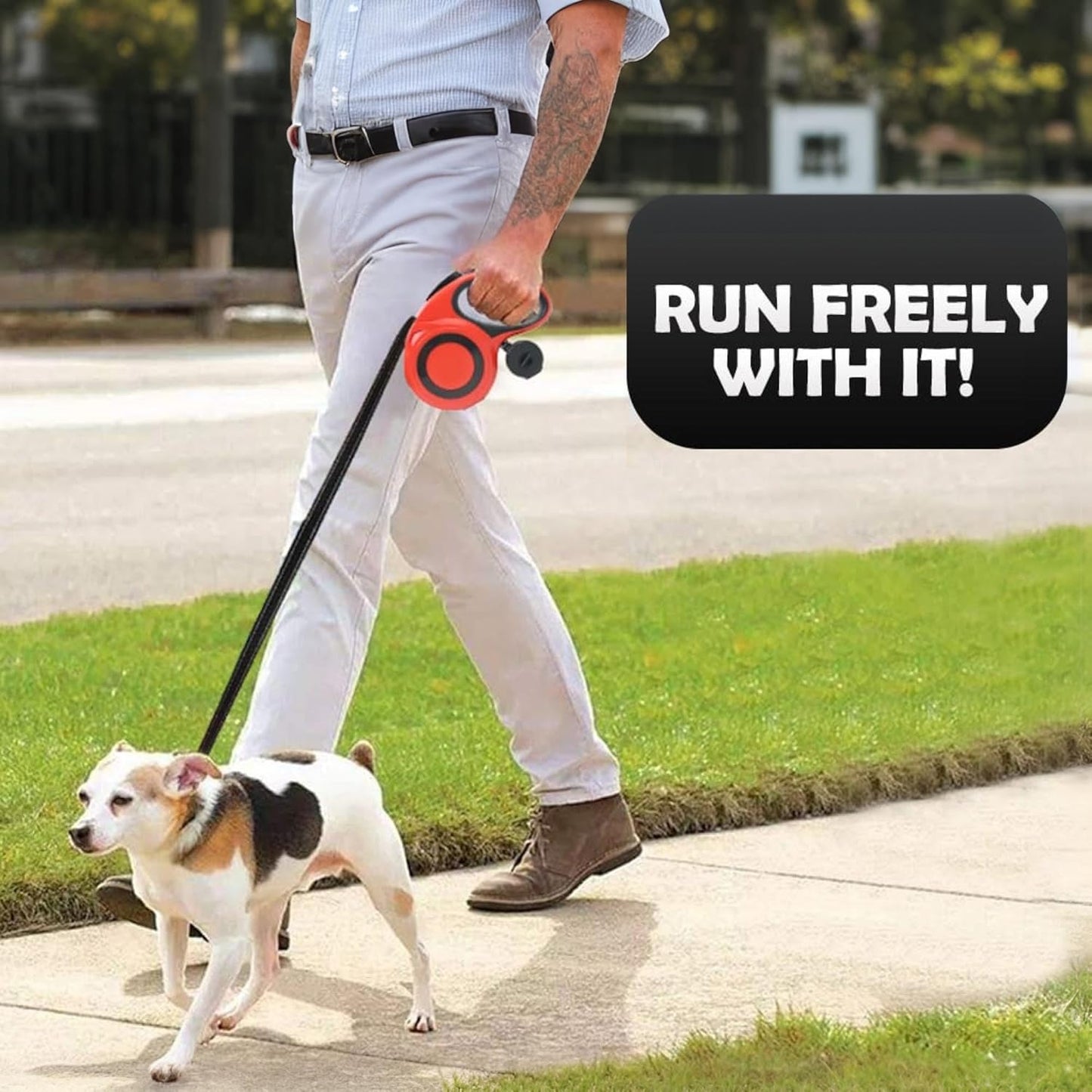 Retractable Dog Leash Lead Dispenser Reflective Nylon Rope Black Large 5m NEW