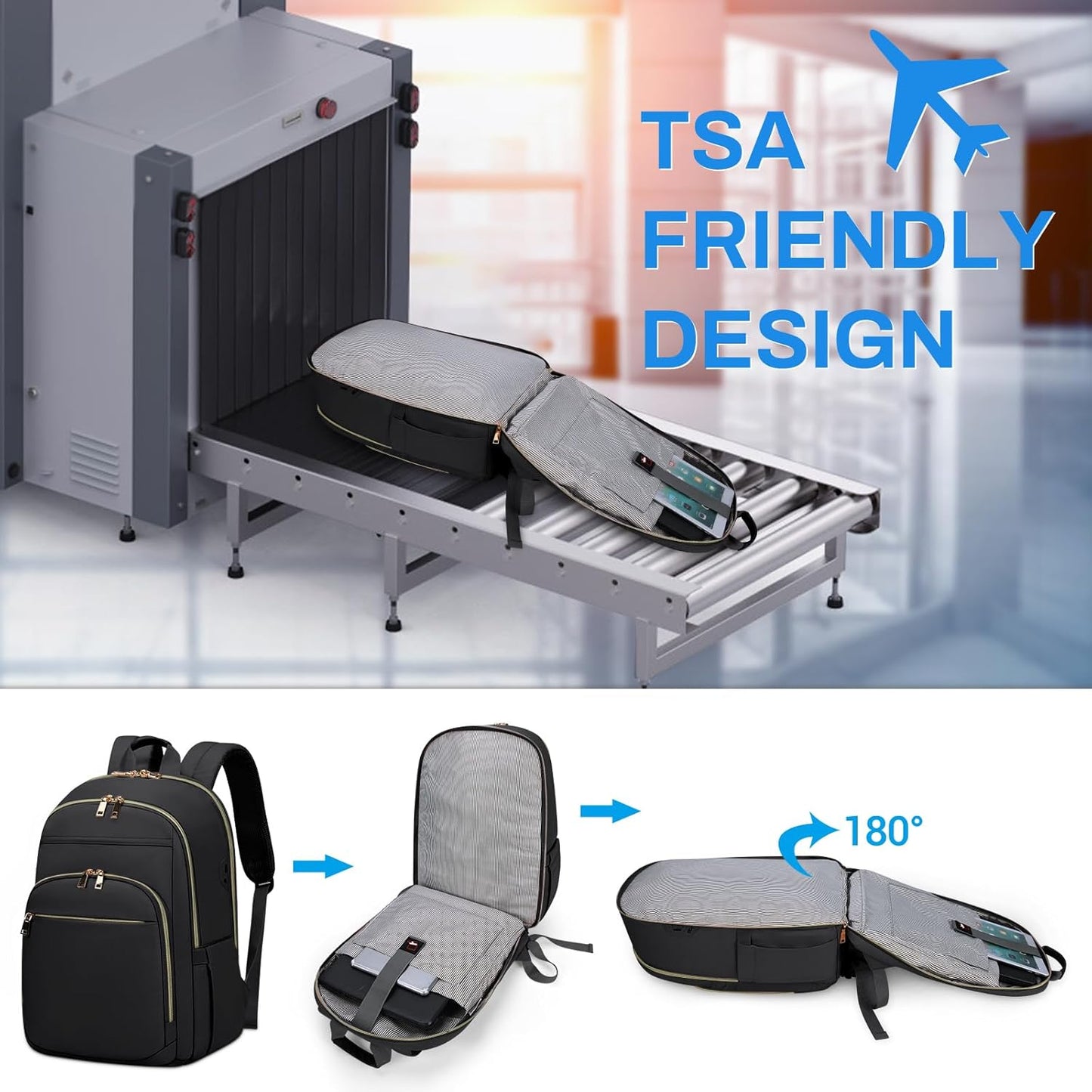 SDYSM Laptop Backpacks Backpack 15.6 Inch Travel with USB Port Lightweight NEW
