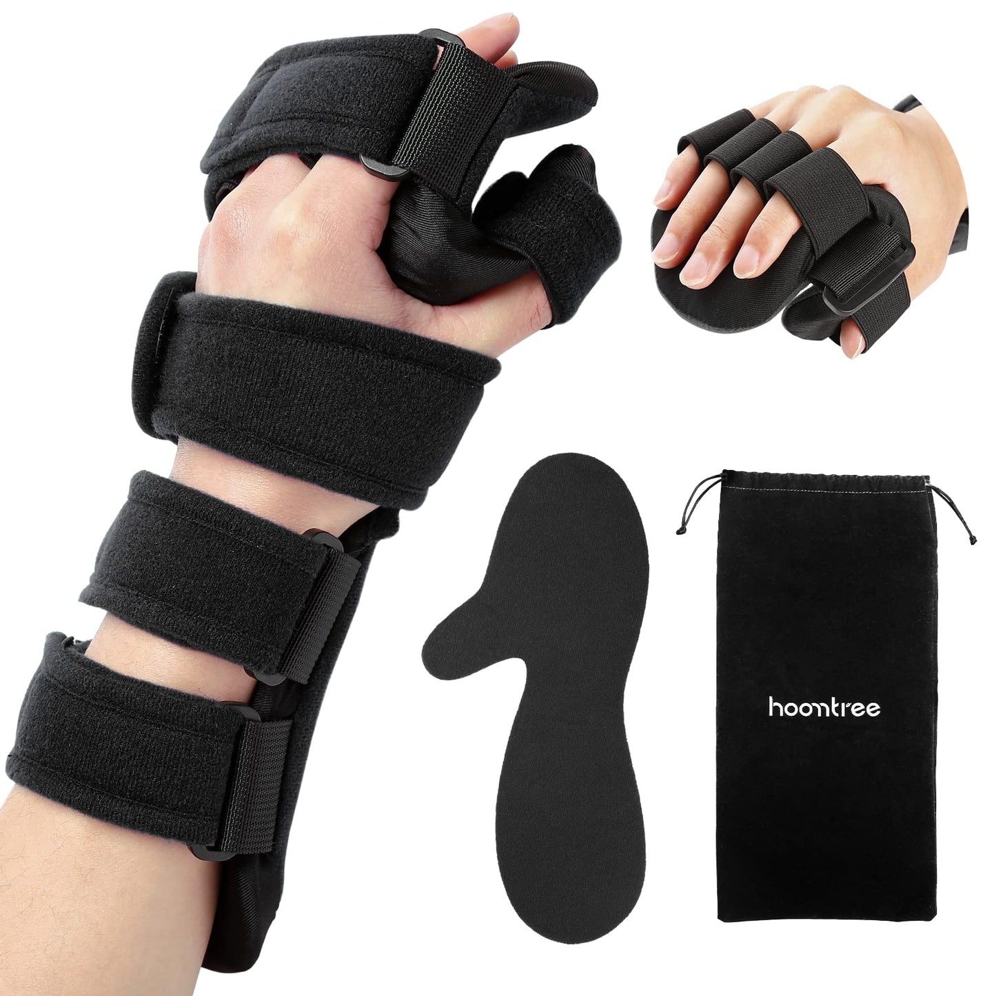 HOOMTREE Left Hand Resting Splint with Finger Separator Black Size One Size NEW
