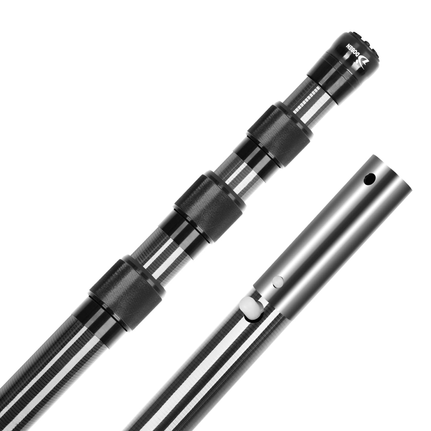 DOBEN 12ft Telescoping Swimming Pool Cleaning Pole Carbon Fiber Dark Grey NEW