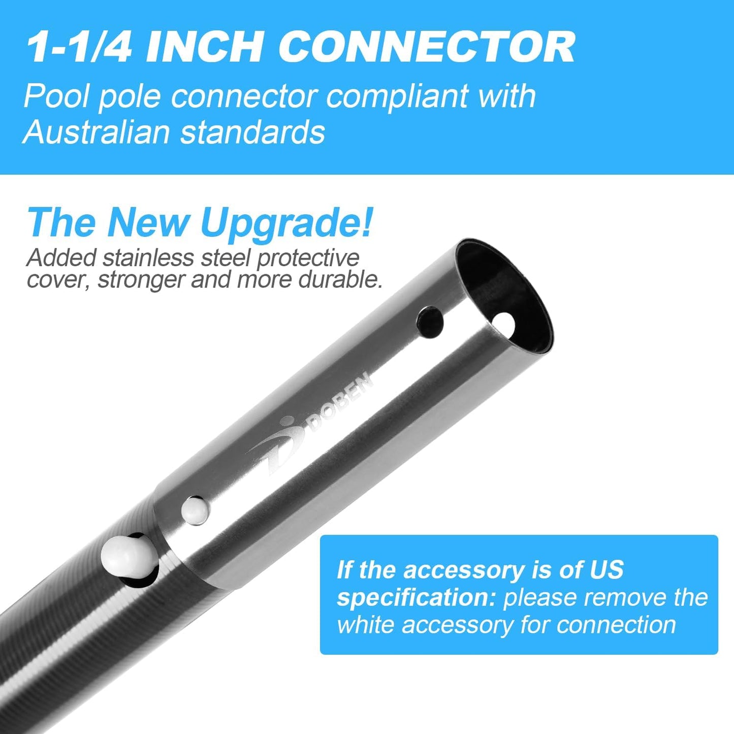 DOBEN 12ft Telescoping Swimming Pool Cleaning Pole Carbon Fiber Dark Grey NEW