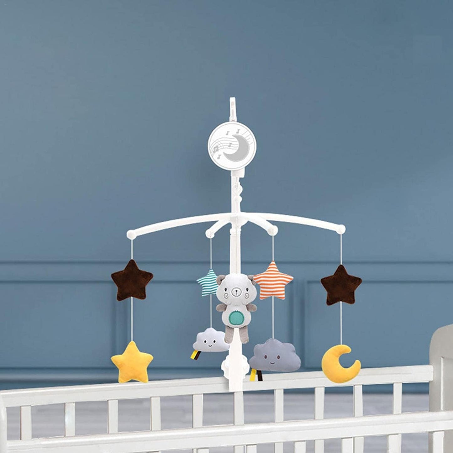Yotsuba Baby Cot Hanging Musical Bed Bell Crib Wind Up Music Box Rattle Toy NEW