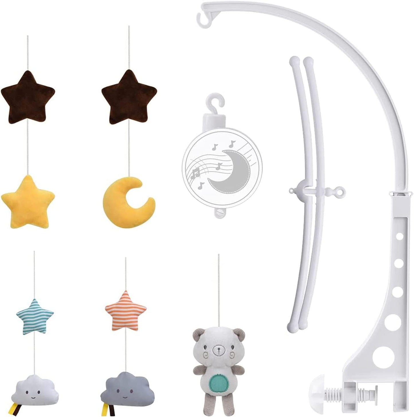 Yotsuba Baby Cot Hanging Musical Bed Bell Crib Wind Up Music Box Rattle Toy NEW