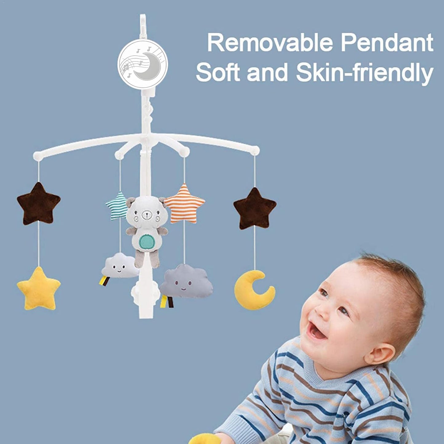 Yotsuba Baby Cot Hanging Musical Bed Bell Crib Wind Up Music Box Rattle Toy NEW