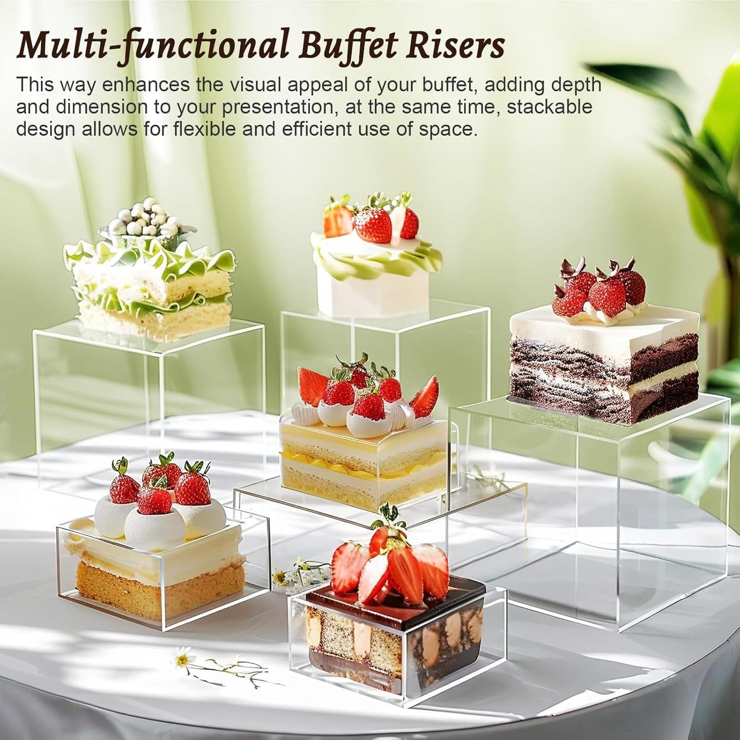 Acrylic Cake Stands Buffet Risers for Dessert Table Food Display Clear NEW