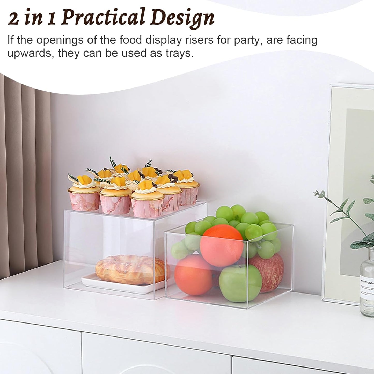 Acrylic Cake Stands Buffet Risers for Dessert Table Food Display Clear NEW