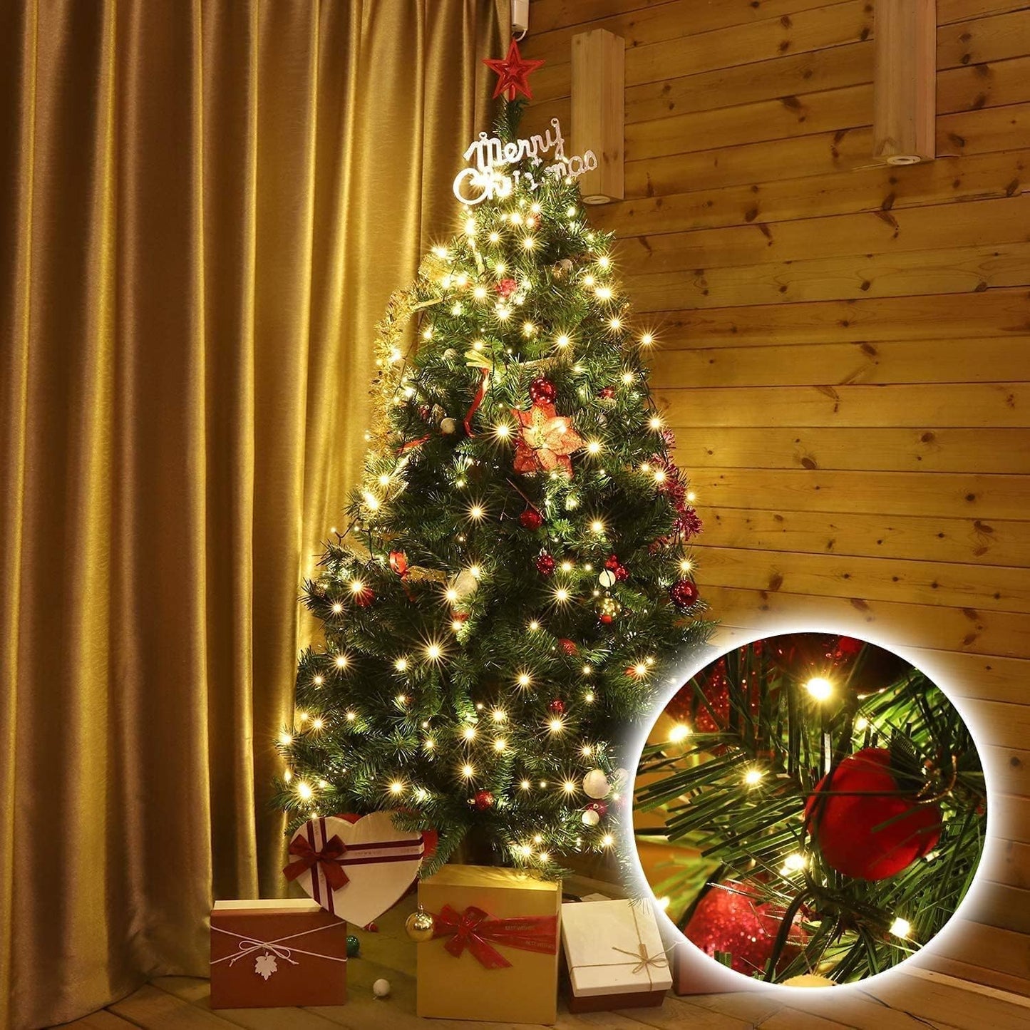 Warm White 280 LED Christmas String Lights - 2m Decorative Home Decor Size NEW