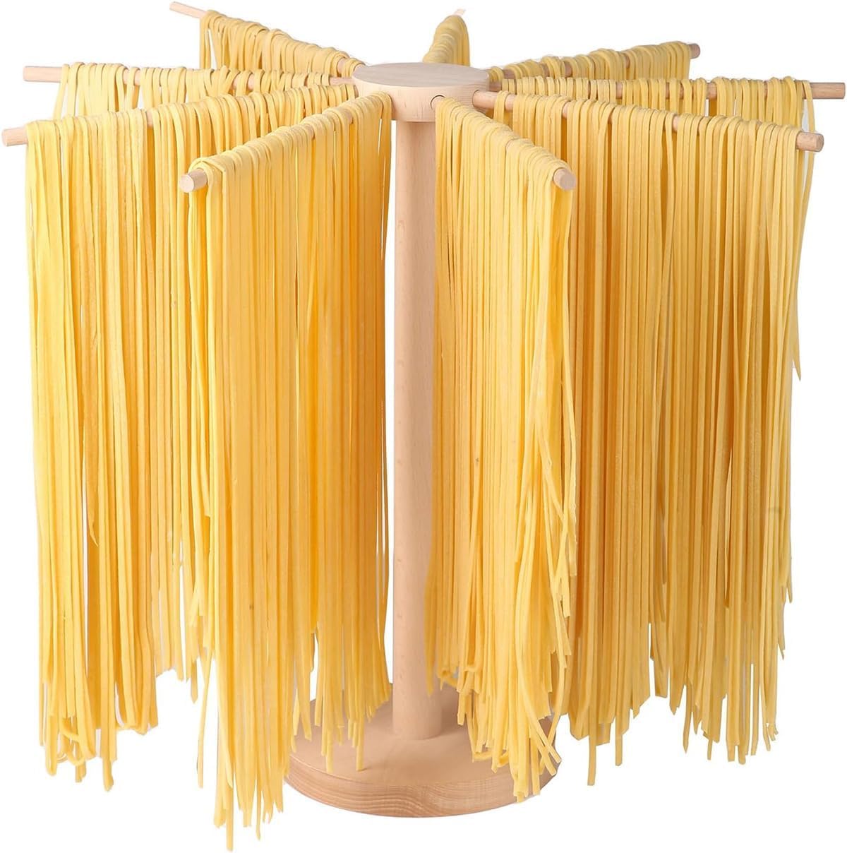 Handmade Beechwood Pasta Drying Rack Kitchen Hanger, Natural 15.7" Maker NEW