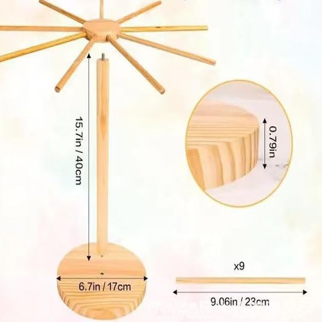Handmade Beechwood Pasta Drying Rack Kitchen Hanger, Natural 15.7" Maker NEW