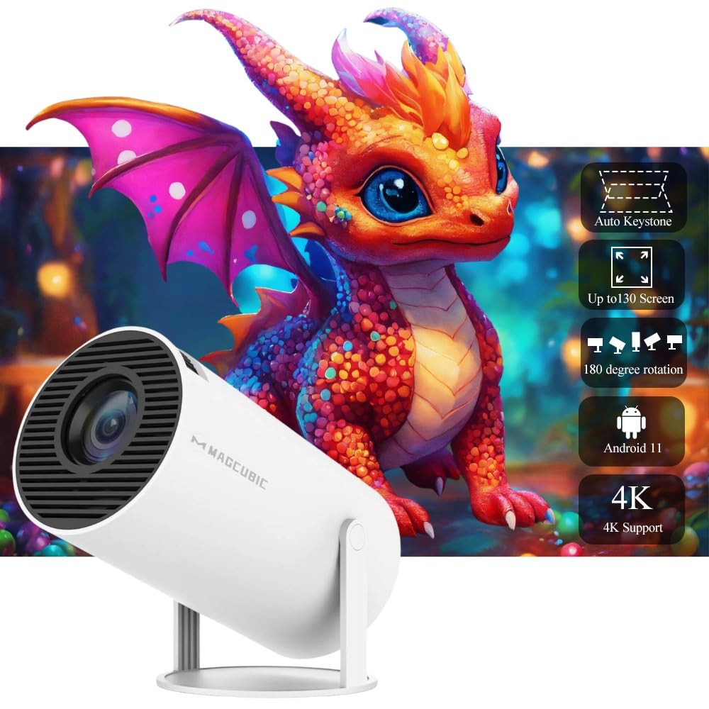 MAGCUBIC HY300 1080P Full HD 4K Smart Android 11 Home Theater Projector