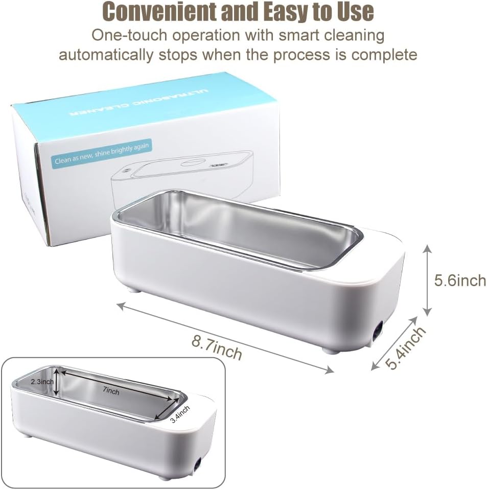 Ultrasonic Jewelry Cleaner for Glasses Rings Coins Makeup Cleaning 500ml NEW