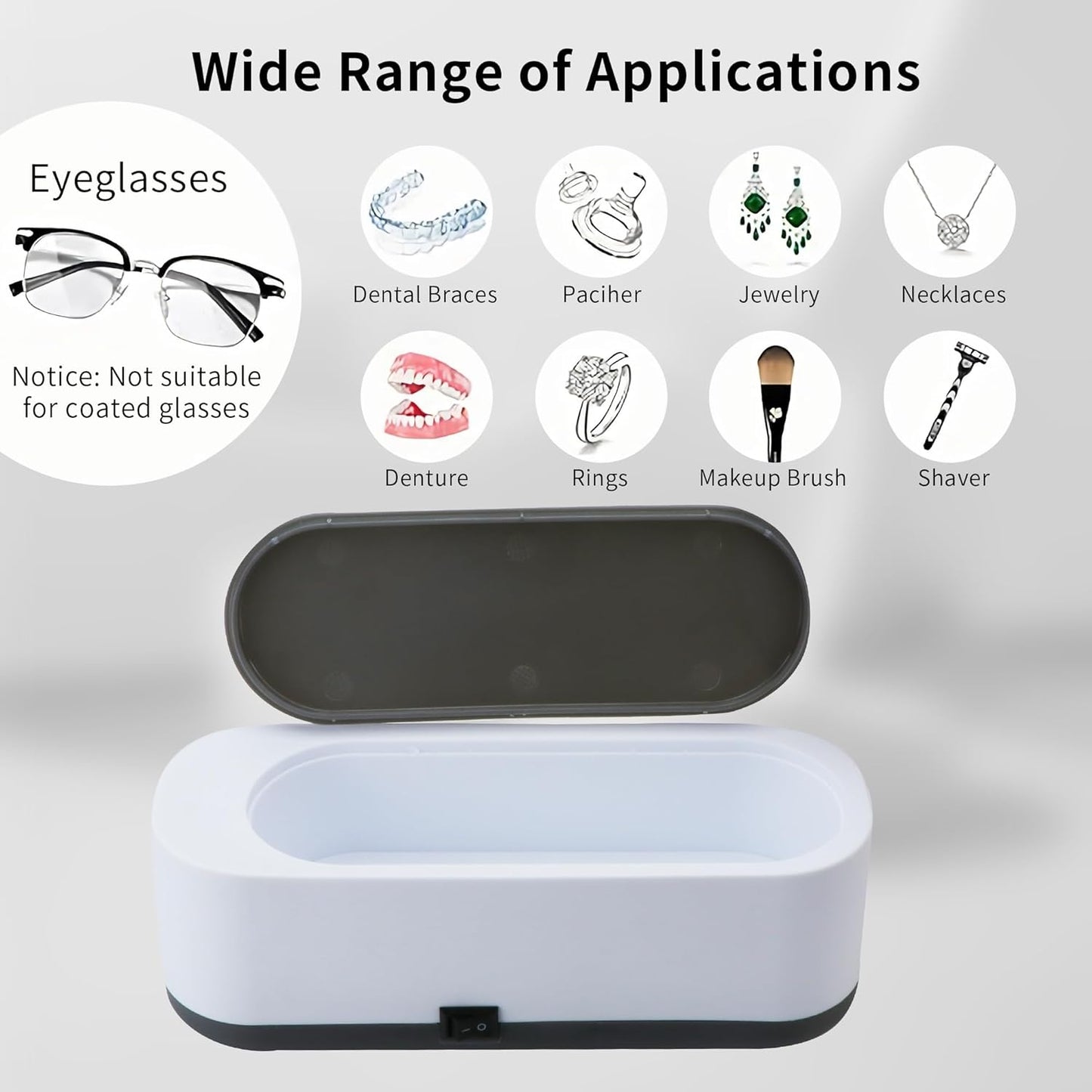 Portable Ultrasonic Cleaning Machine for Home & Office, 700x190x70mm White DEMO