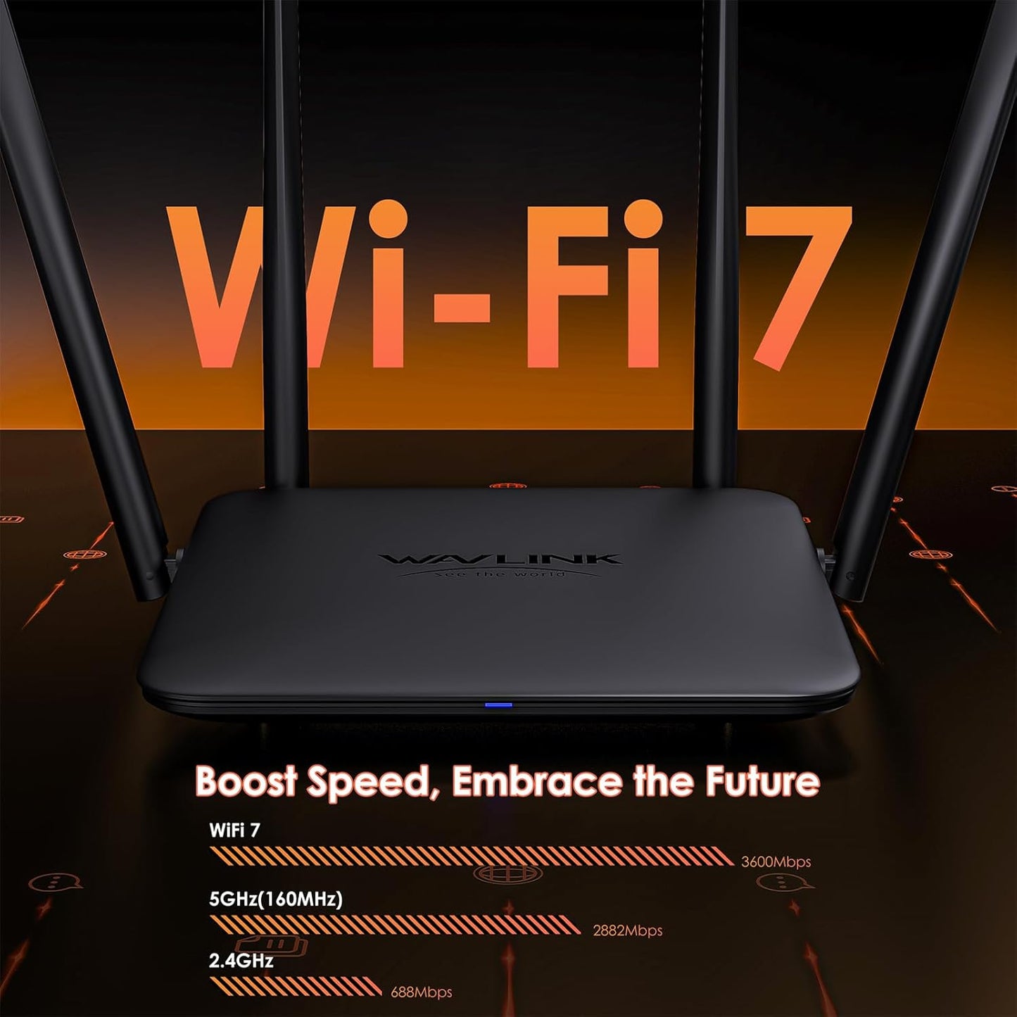 WAVLINK Dual Routers Band Gigabit WiFi 6 Router with Gaming Ports, Black