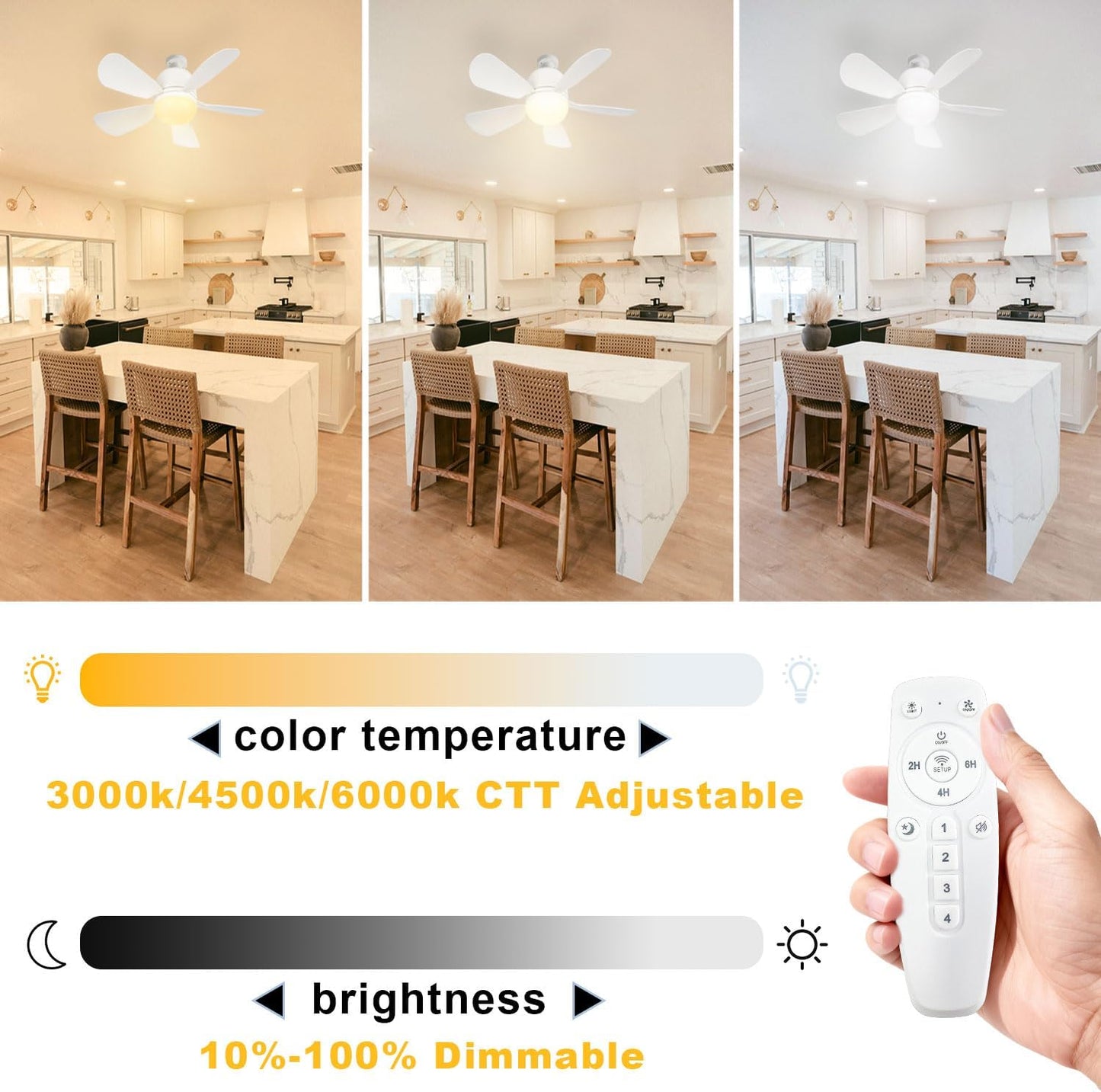 Gliztech 60CM Chandeliers LED Chandelier Light Fixture with Integrated Fan, NEW