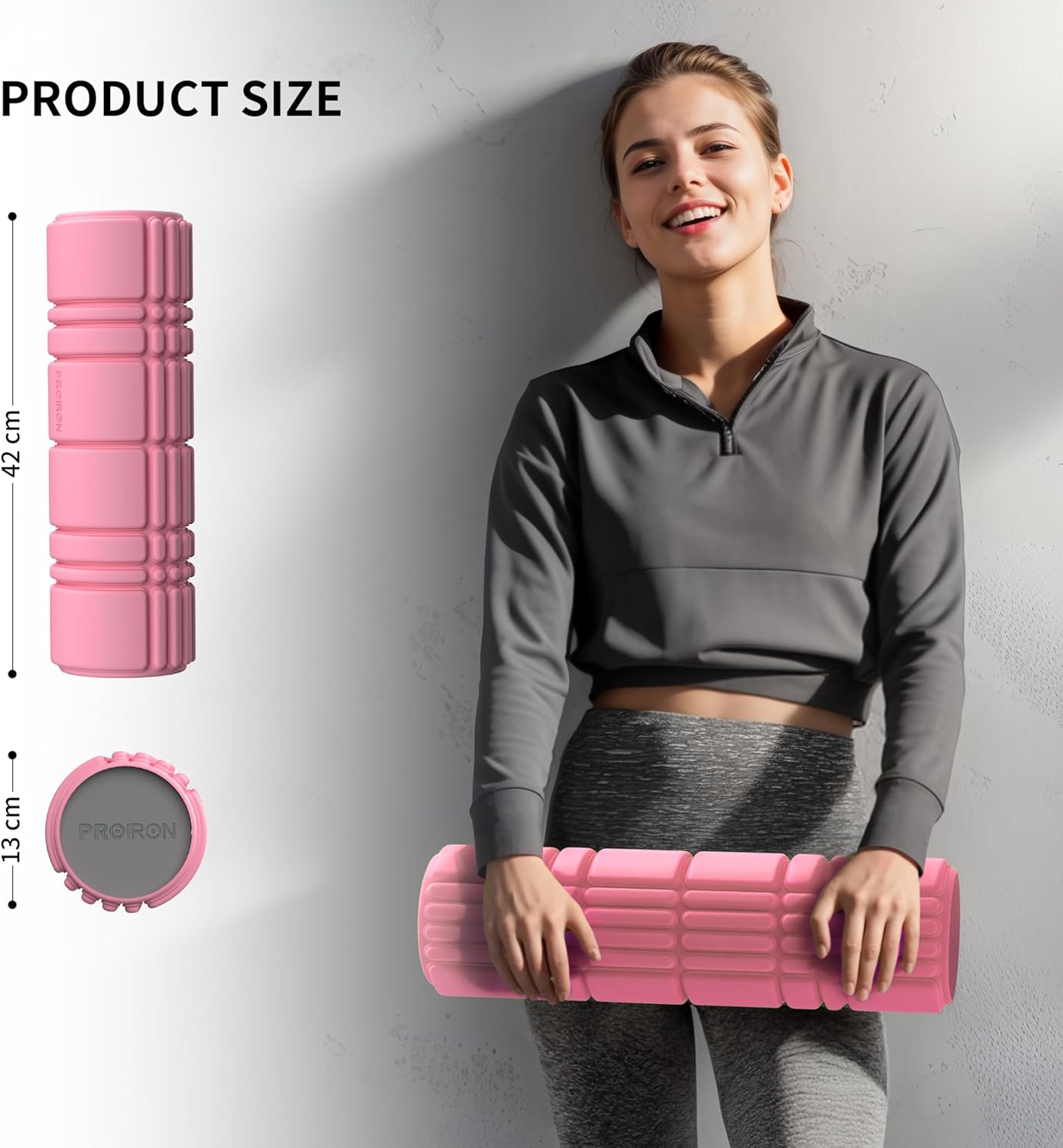 PROIRON Foam Roller Patented Medium Density Soft Touch Balance Trainer Pink NEW