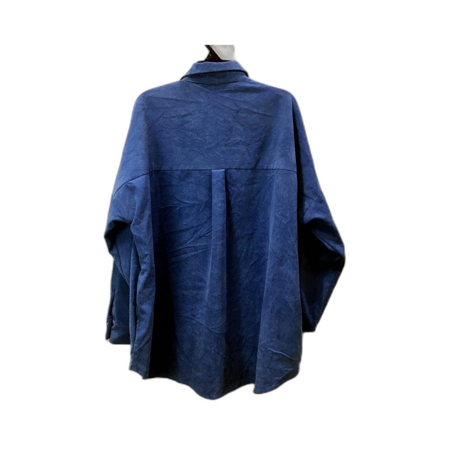 Zara Mens Navy Blue Button-Down Casual Dress Shirt, Large Size