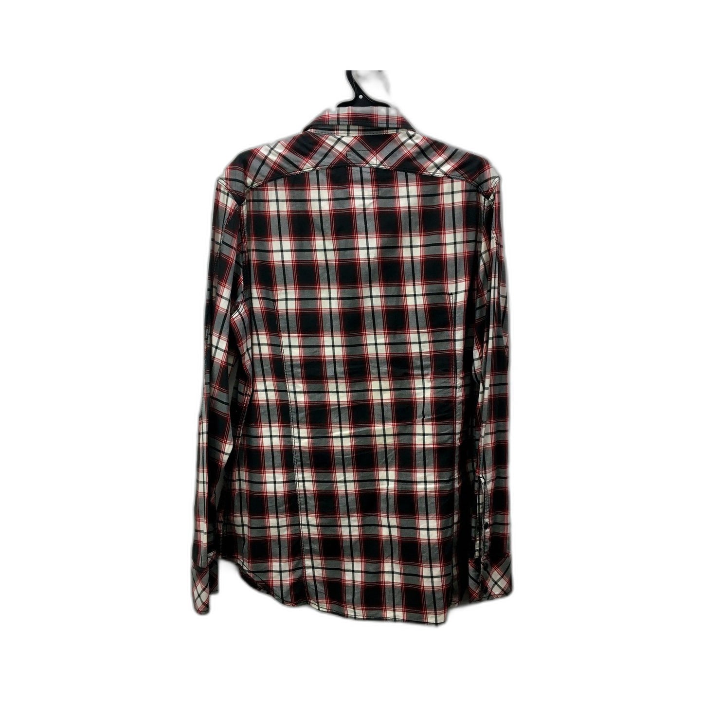 G-Star Raw Mens Plaid Button-Down Shirt Soft Cotton Comfortable Black Size L