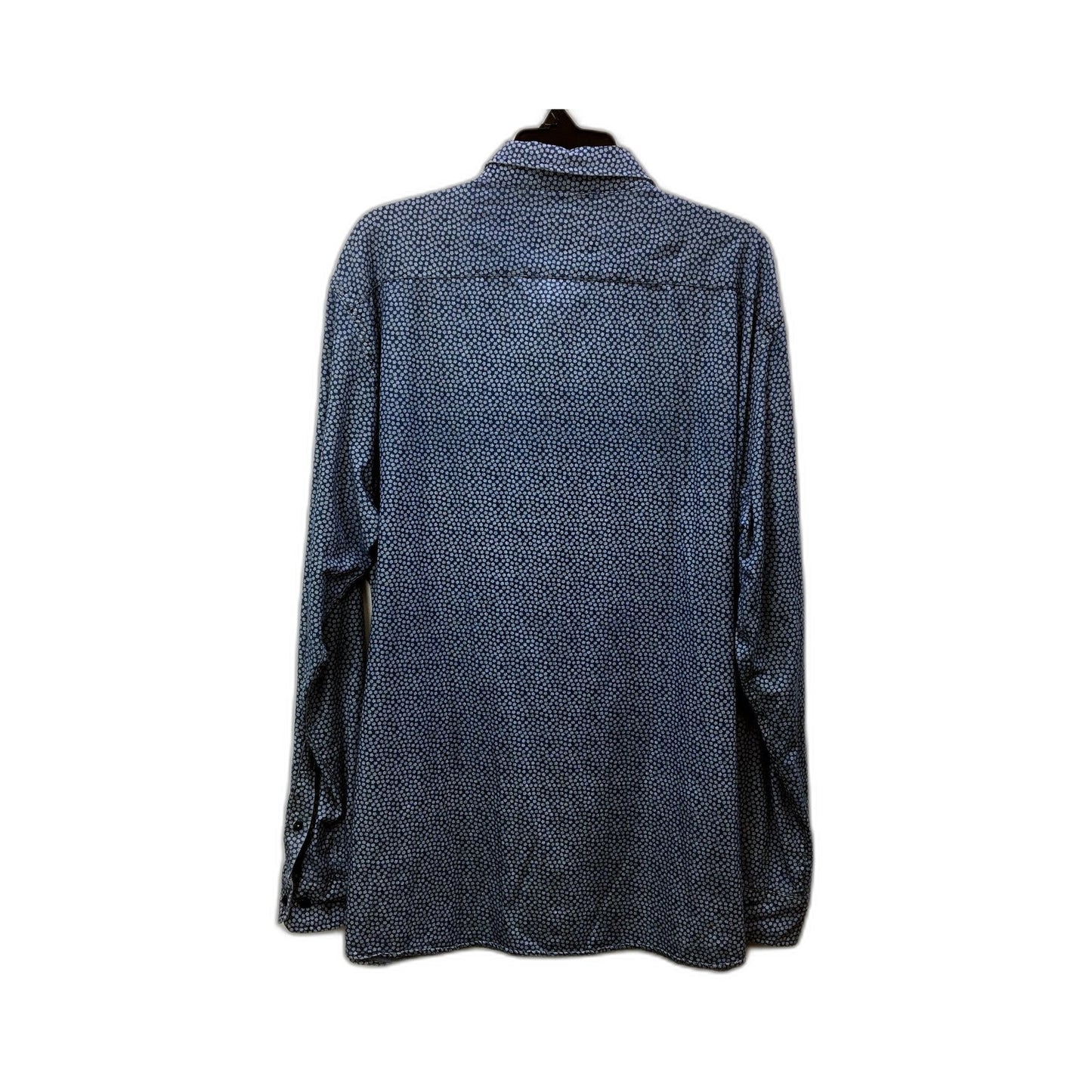 Gazman Mens Button-Down Shirt Navy Blue with White Polka Dots Size 2XL