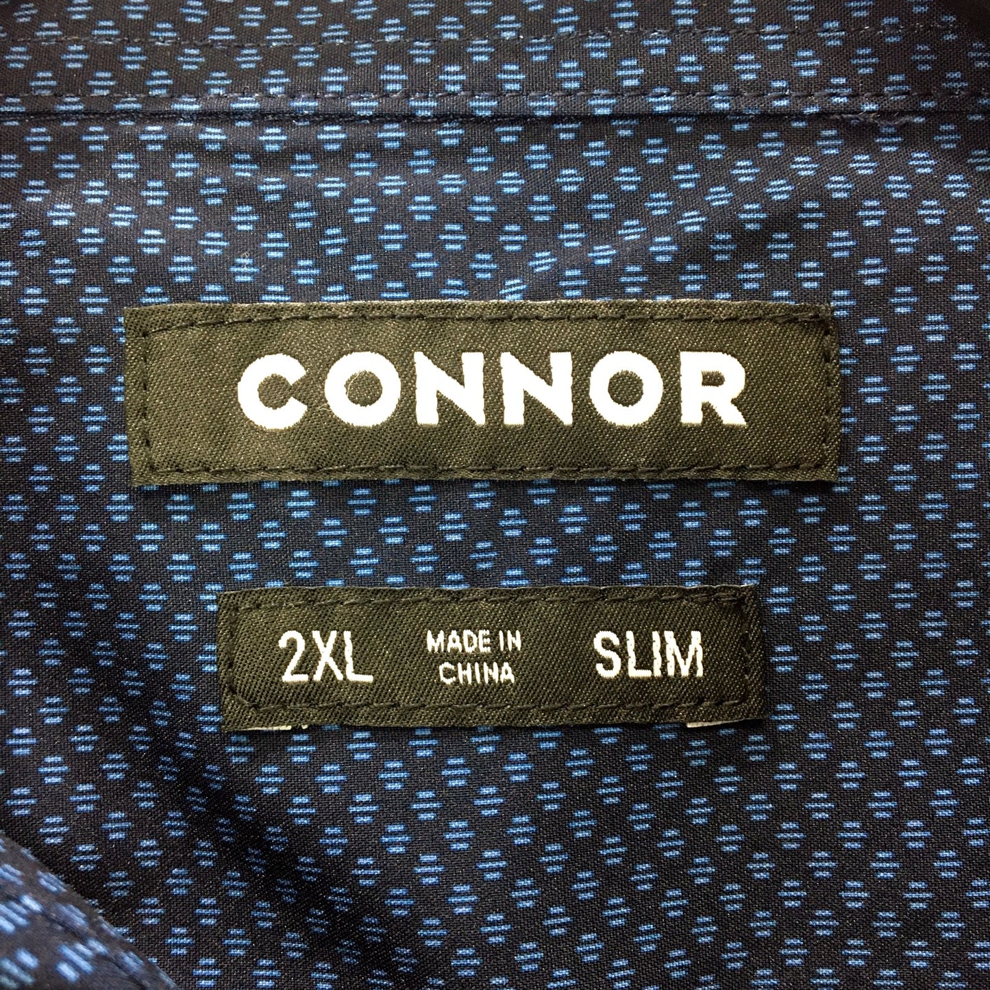 Mens Connor Slim Fit Navy Blue Dress Shirt in 2XL Size NEW