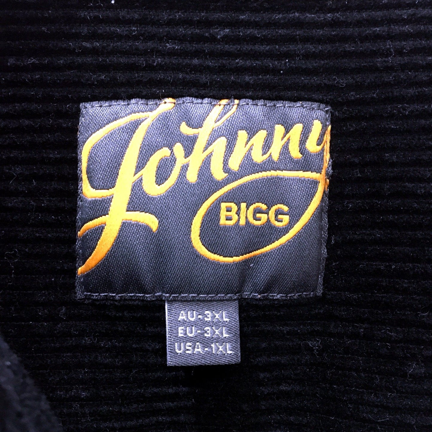 Johnny Bigg Mens Button down, Corduroy Comfortable Cotton Blend Black Size 3XL