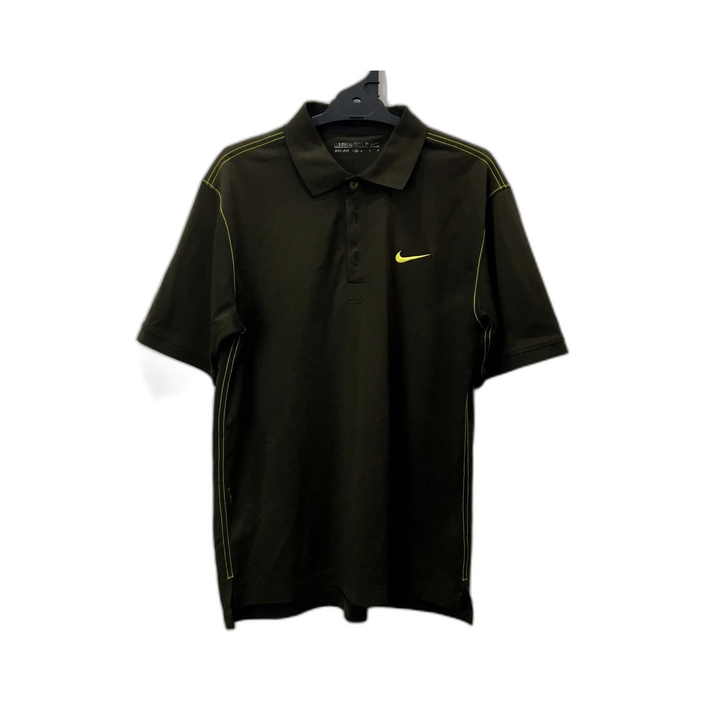 Nike Mens Olive Green Moisture Wicking Breathable Polo Shirt, Size M