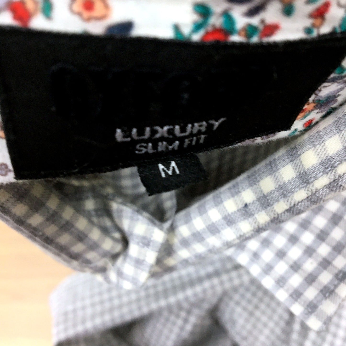 Tessituramonti Group Mens Slim Fit Button-Down Gingham Dress Shirt Gray Size M