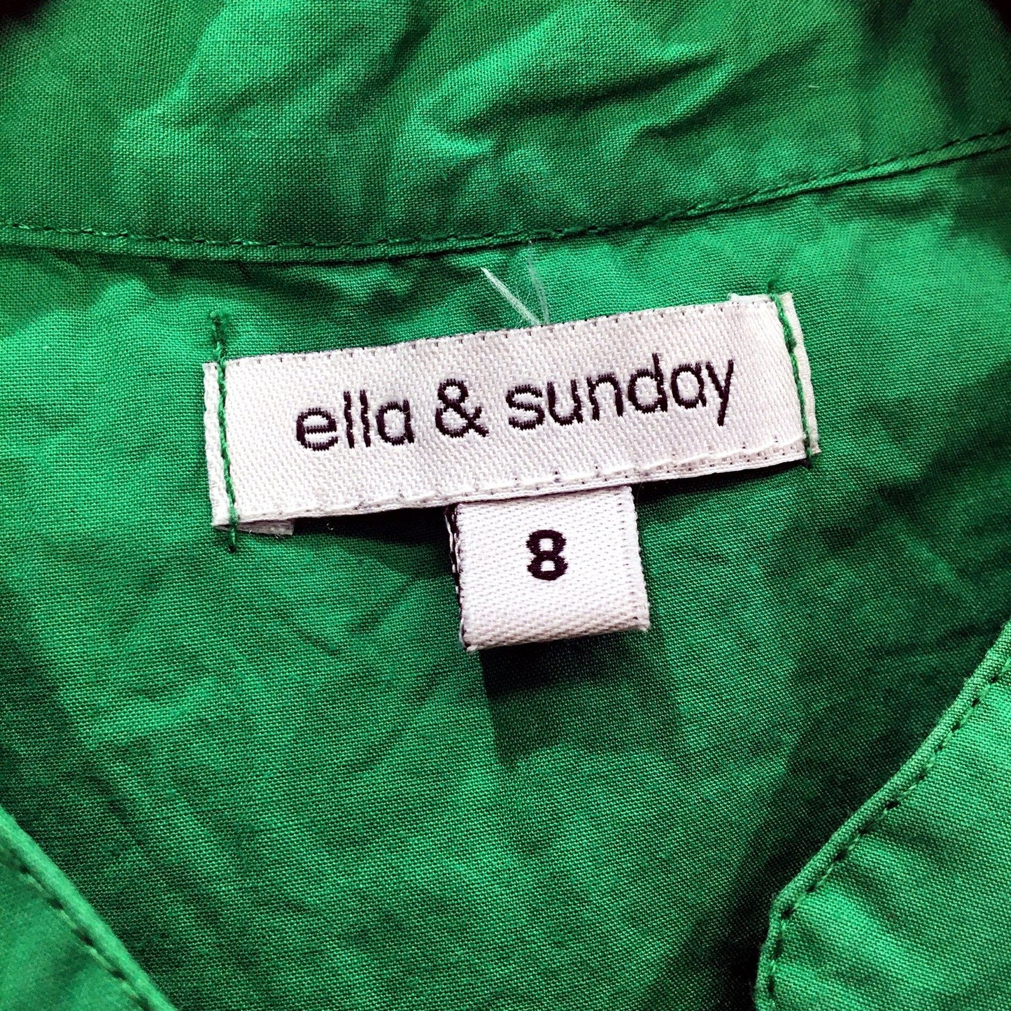 Ella & Sunday Womens Green Sleeveless shirt Cotton Comfortable Size 8