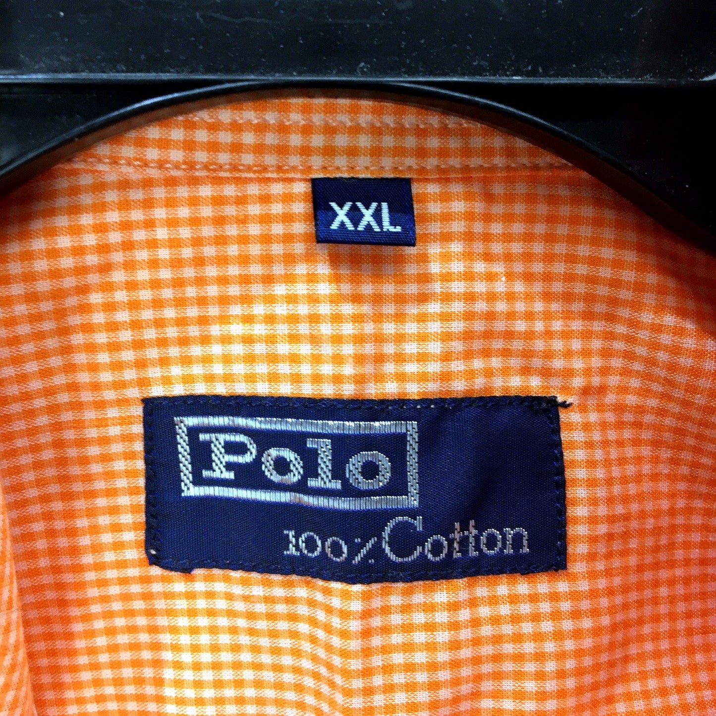Polo Womens Gingham Button-Down Casual Shirt Orange and White Stripe Size XXL