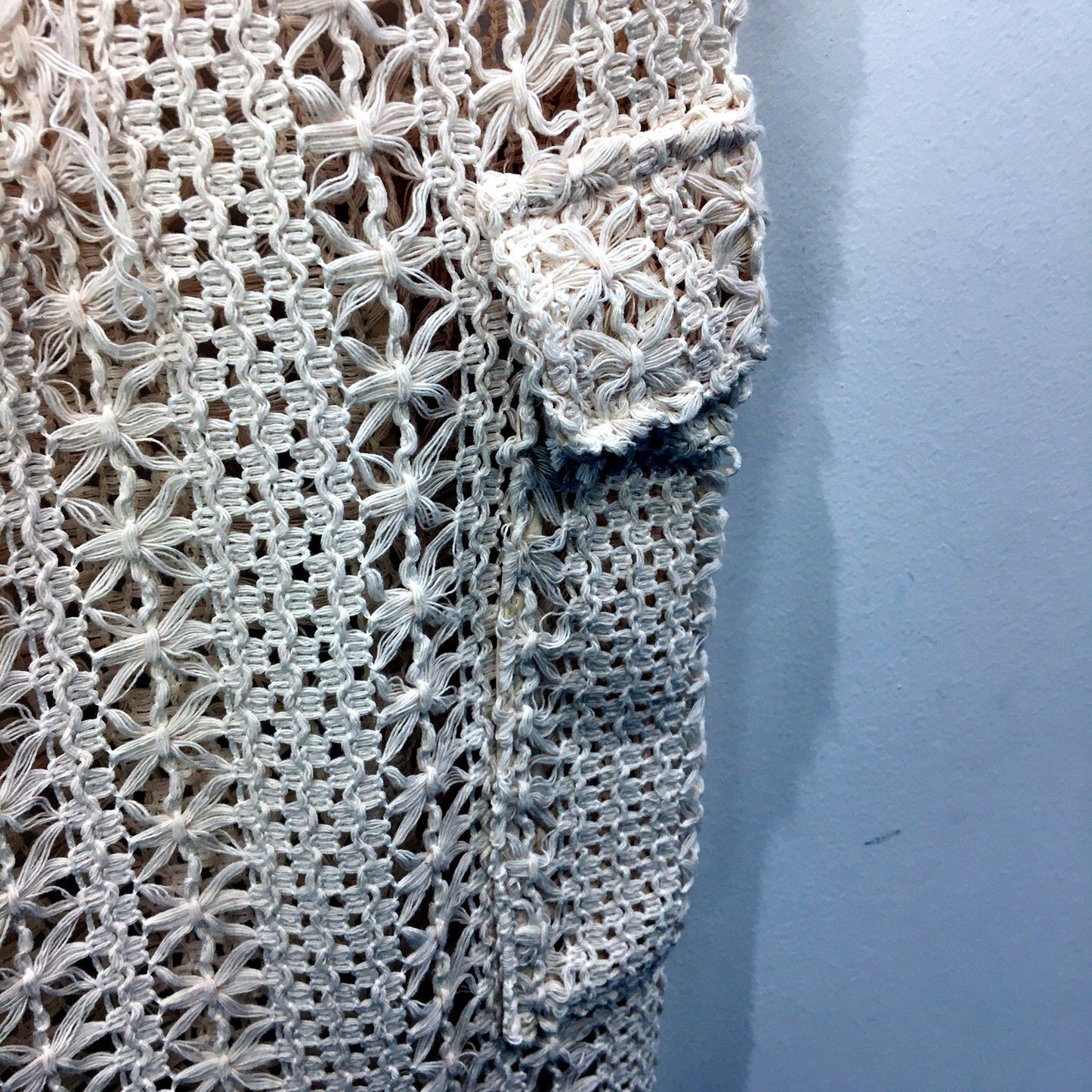 Subtitled Womens Crochet Cargo Pants in White, Size S NEW