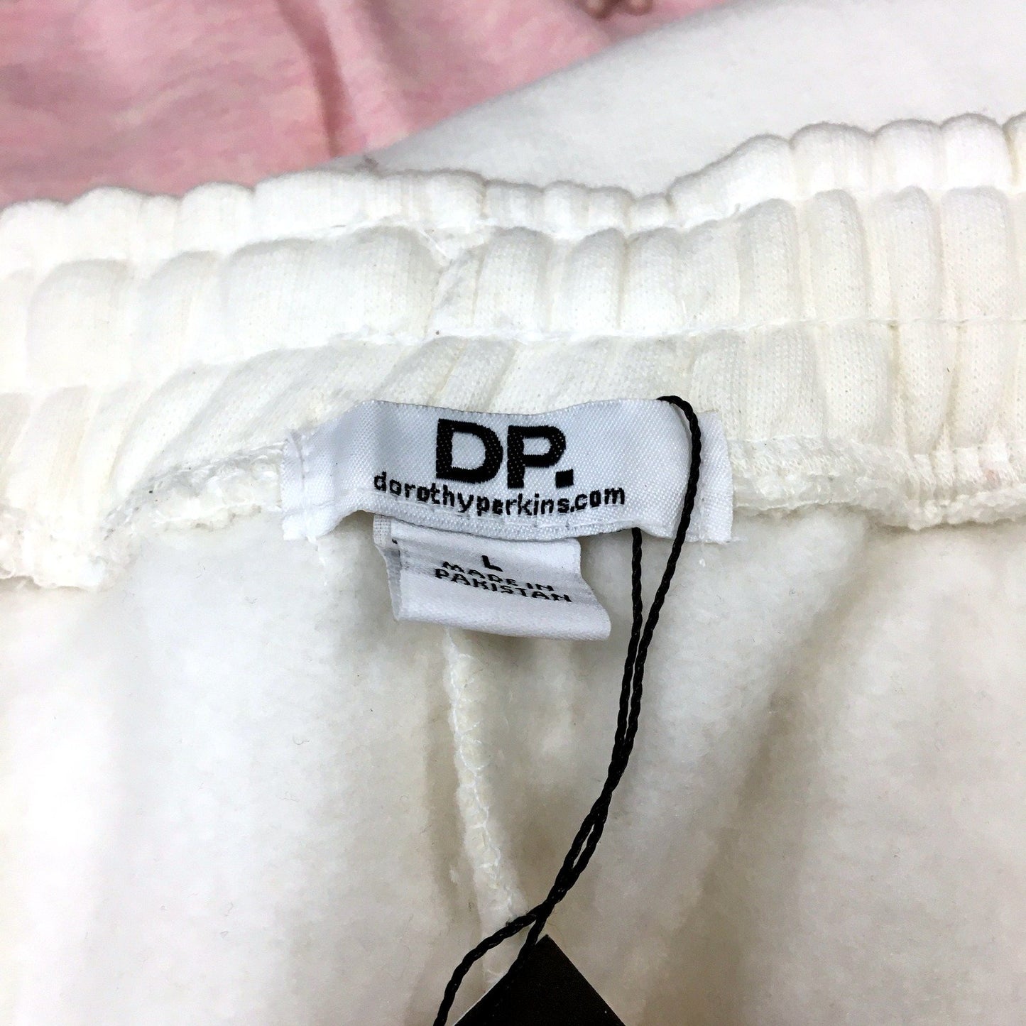 Dorothy Perkins Womens Straight Leg Jogger Pants Casual Cotton Ivory Size L NEW