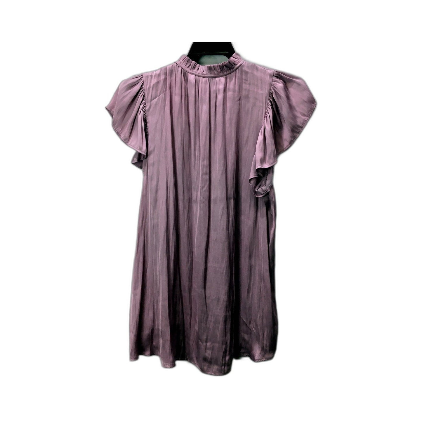 Preview Womens Ruffle Sleeve Pleated Tie Neck Dress Light Purple Size 14 NEW