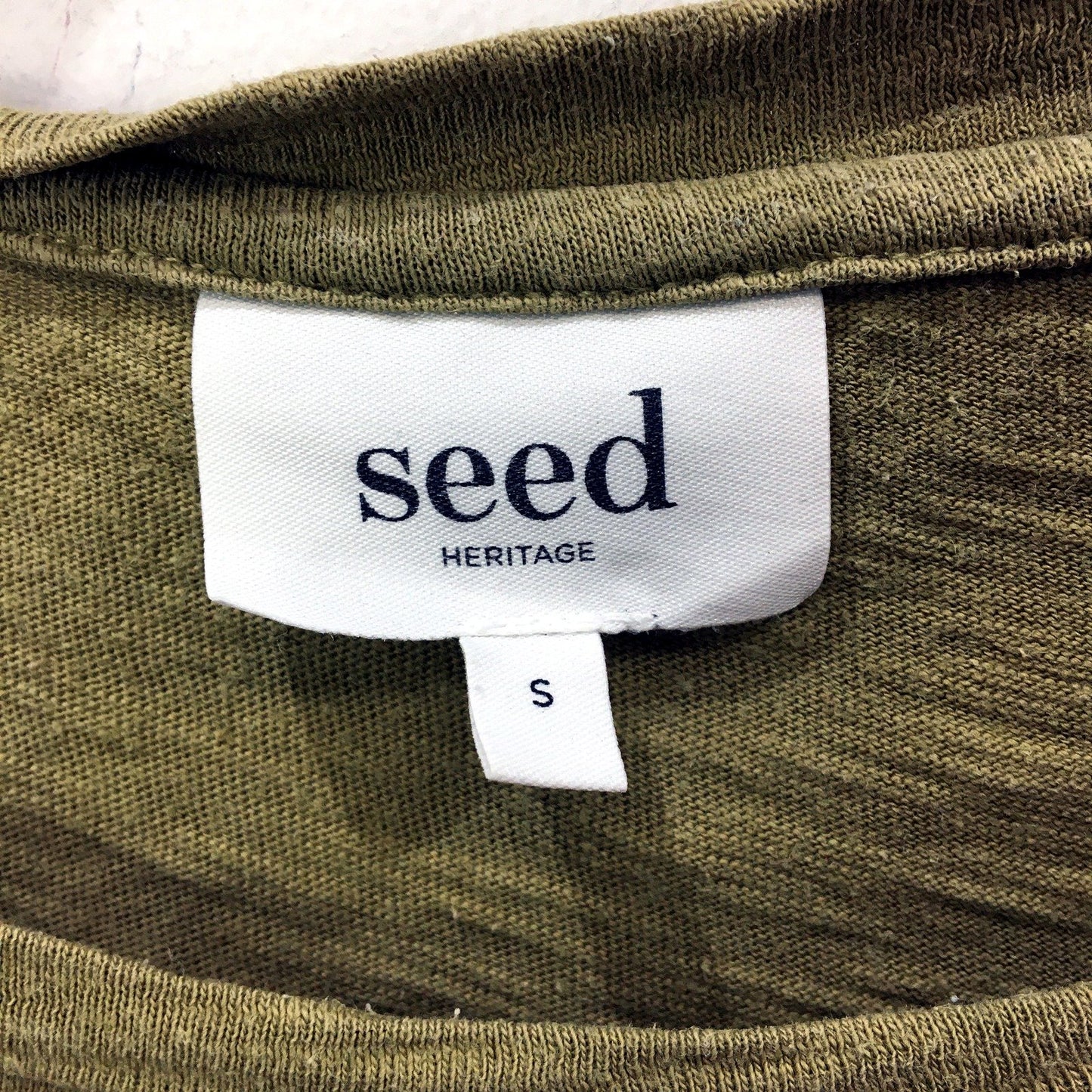 Seed Heritage Womens Puff Sleeve T-Shirt Olive Green Size S