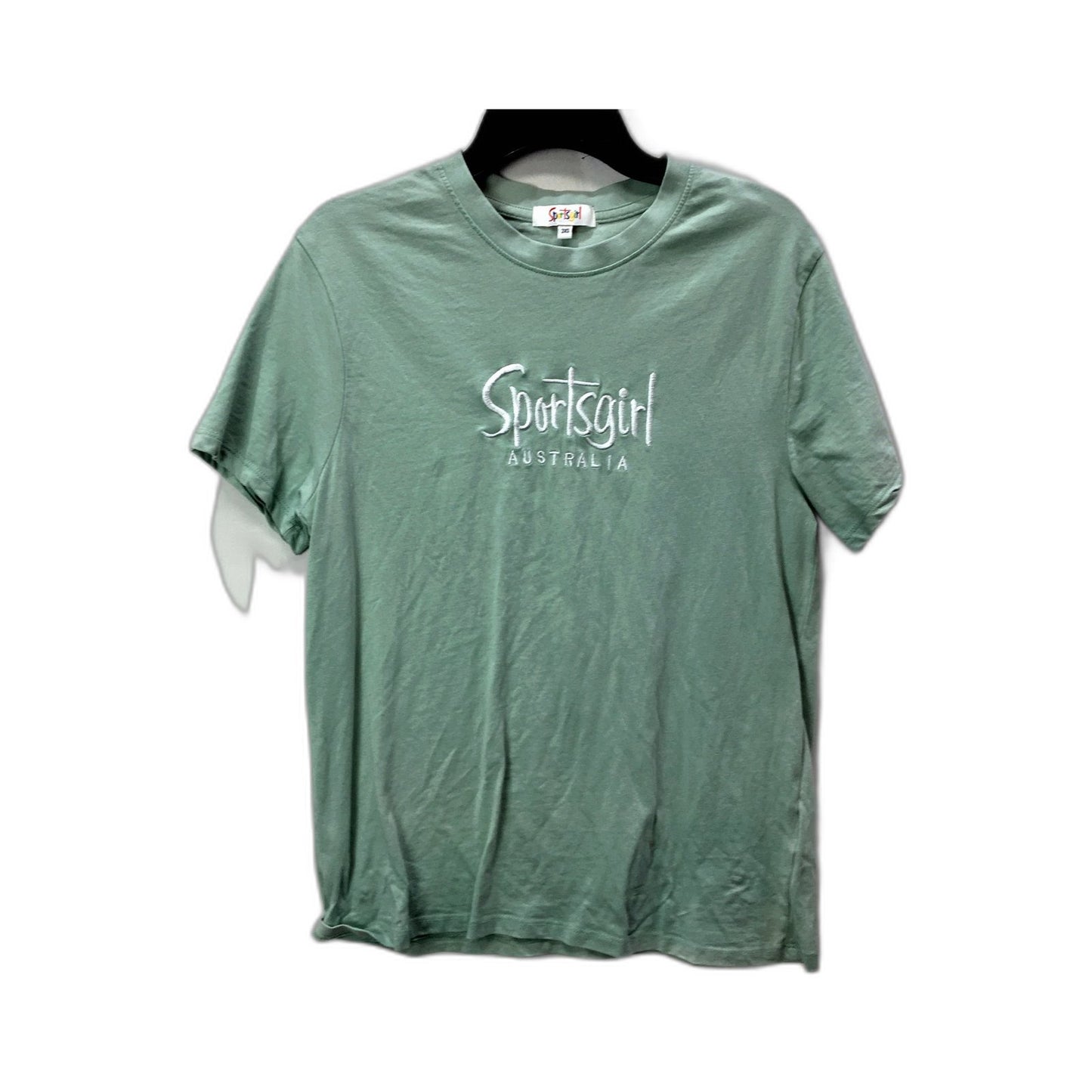 Sportsgirl Womens Casual Cotton Cropped T-Shirt in Green for Plus Size 3XS