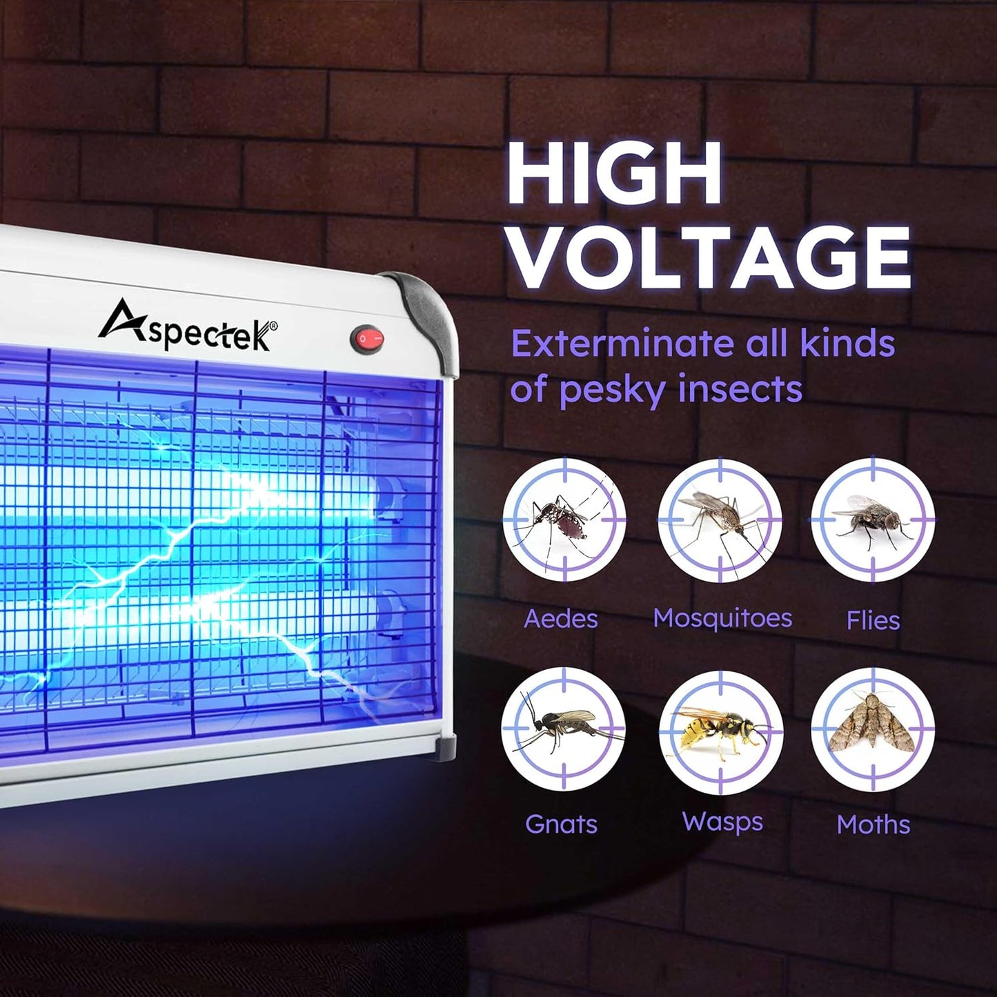 Aspectek 20W Electric Bug Zapper Effective Against Mosquitoes Indoor Pest NEW